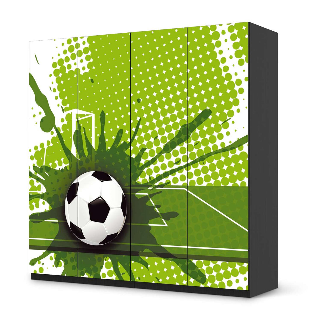Klebefolie für Schränke Goal - IKEA Pax Schrank 201 cm Höhe - 4 Türen - schwarz