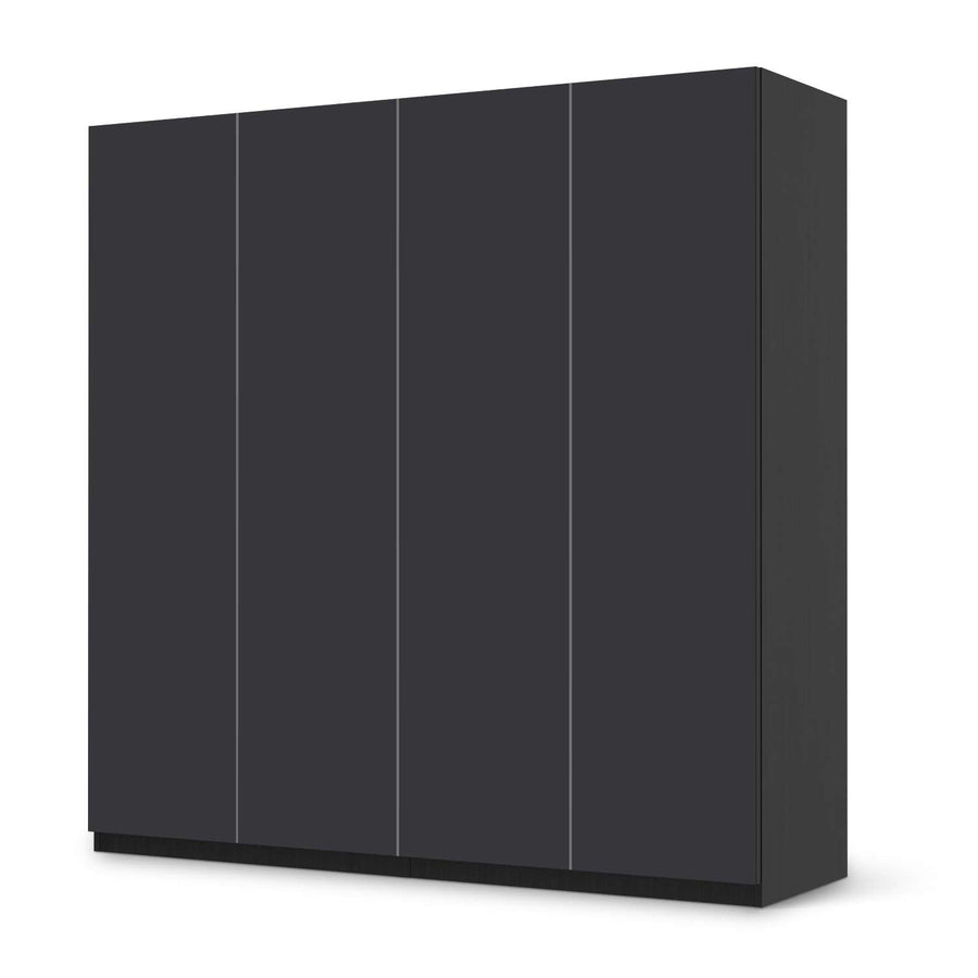 Klebefolie für Schränke Grau Dark - IKEA Pax Schrank 201 cm Höhe - 4 Türen - schwarz