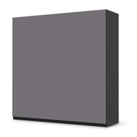 Klebefolie für Schränke Grau Light - IKEA Pax Schrank 201 cm Höhe - 4 Türen - schwarz