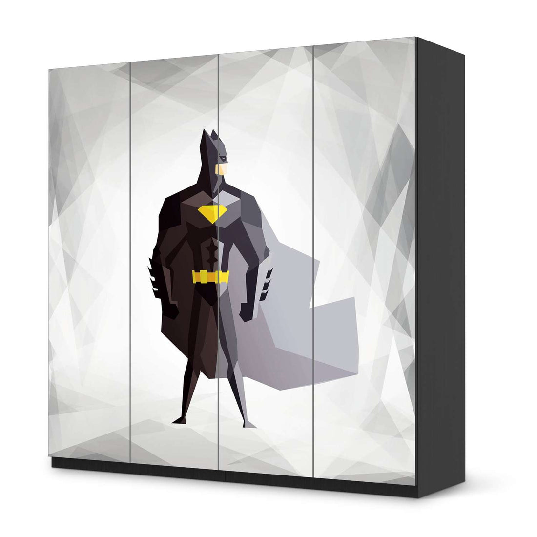 Klebefolie für Schränke Mr. Black - IKEA Pax Schrank 201 cm Höhe - 4 Türen - schwarz