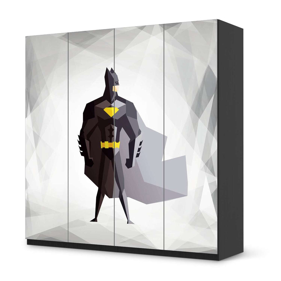 Klebefolie für Schränke Mr. Black - IKEA Pax Schrank 201 cm Höhe - 4 Türen - schwarz