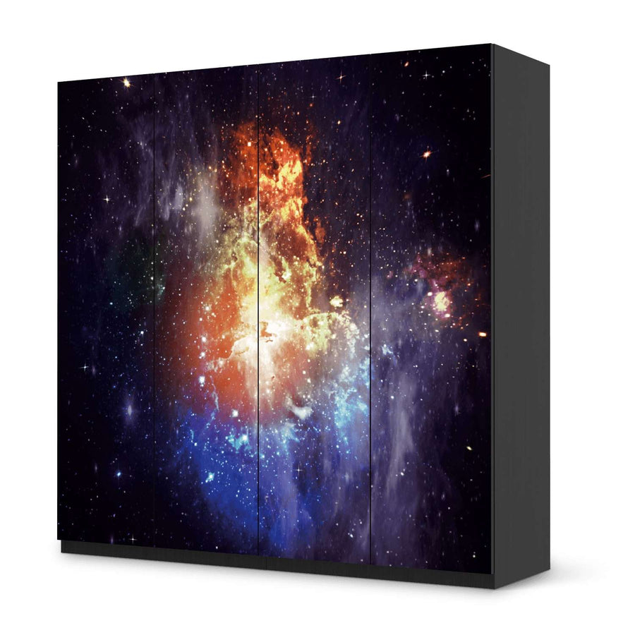 Klebefolie für Schränke Nebula - IKEA Pax Schrank 201 cm Höhe - 4 Türen - schwarz