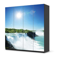 Klebefolie für Schränke Niagara Falls - IKEA Pax Schrank 201 cm Höhe - 4 Türen - schwarz