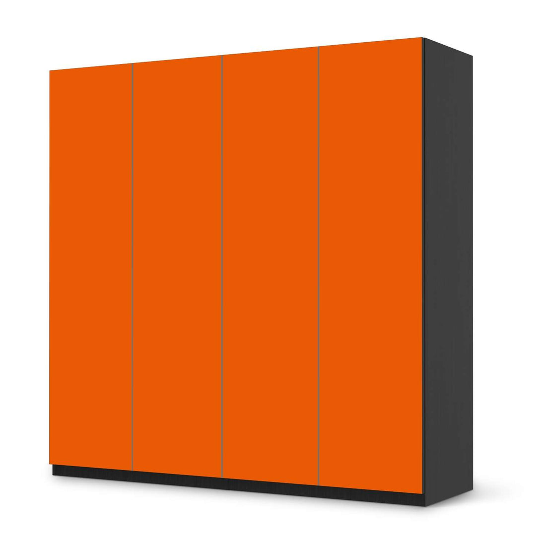 Klebefolie für Schränke Orange Dark - IKEA Pax Schrank 201 cm Höhe - 4 Türen - schwarz