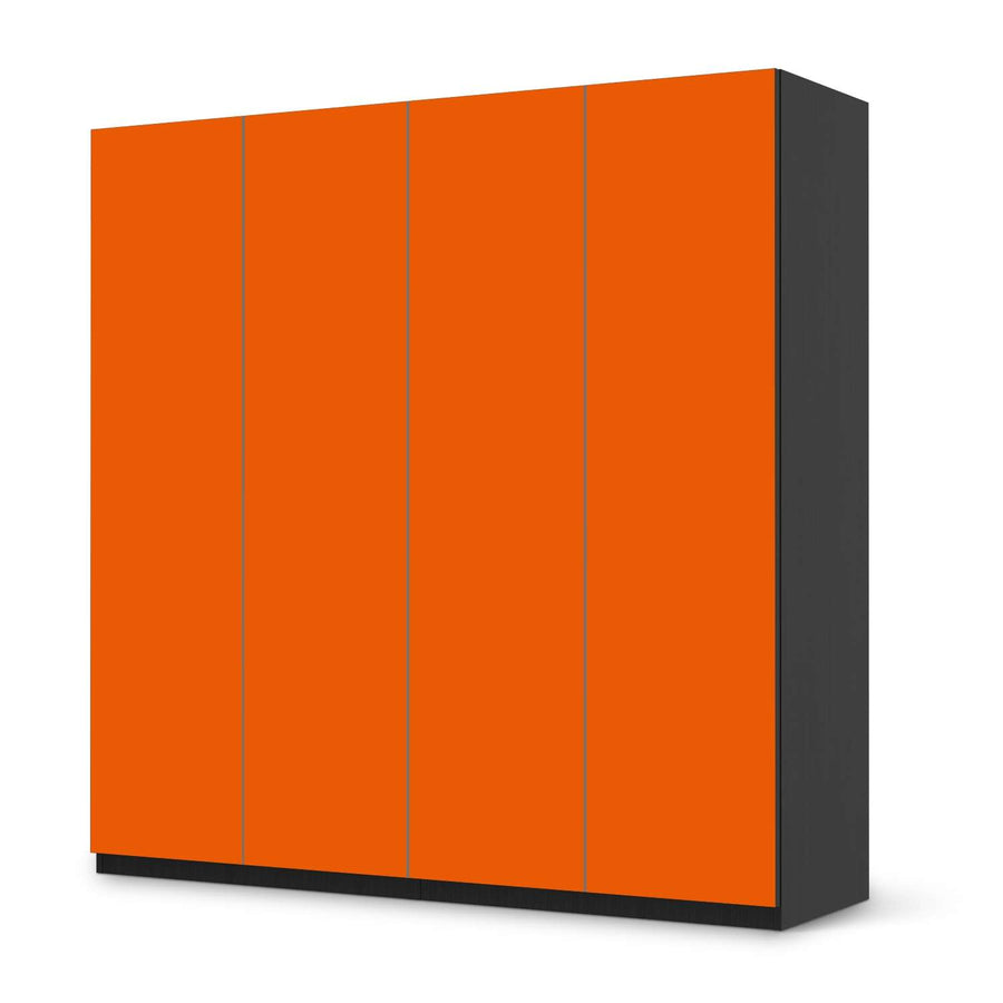 Klebefolie für Schränke Orange Dark - IKEA Pax Schrank 201 cm Höhe - 4 Türen - schwarz