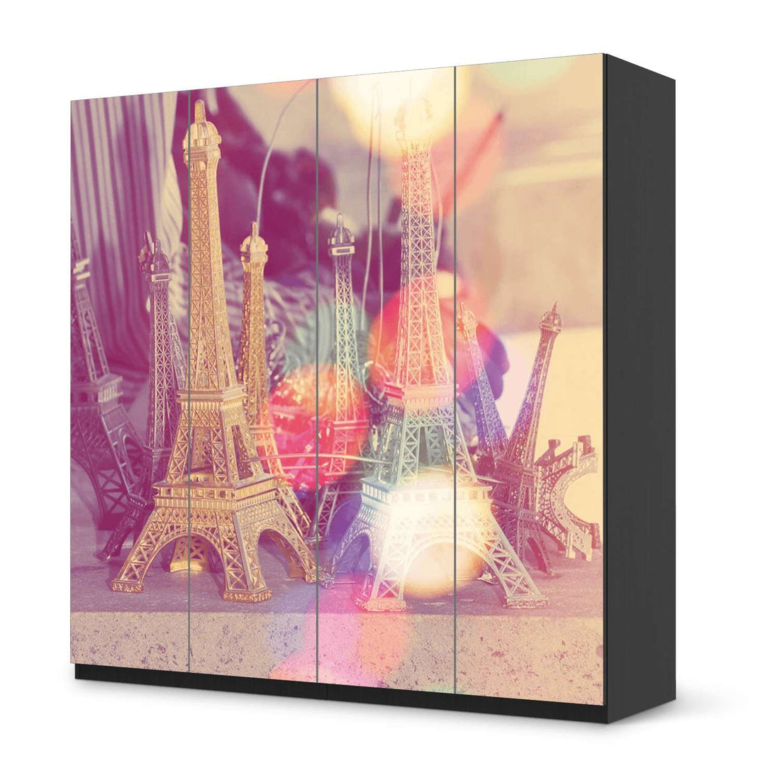 Klebefolie für Schränke Paris - IKEA Pax Schrank 201 cm Höhe - 4 Türen - schwarz