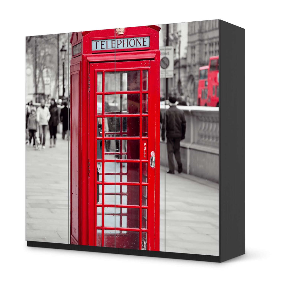 Klebefolie für Schränke Phone Box - IKEA Pax Schrank 201 cm Höhe - 4 Türen - schwarz