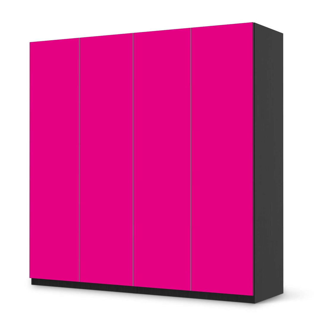 Klebefolie für Schränke Pink Dark - IKEA Pax Schrank 201 cm Höhe - 4 Türen - schwarz