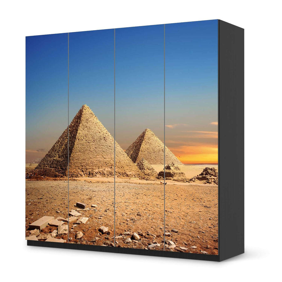 Klebefolie für Schränke Pyramids - IKEA Pax Schrank 201 cm Höhe - 4 Türen - schwarz