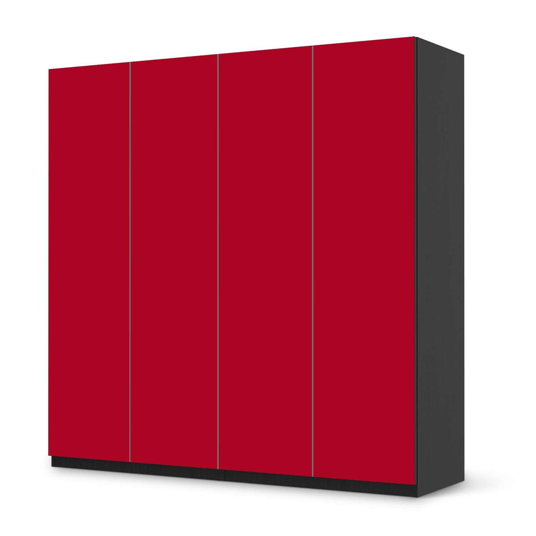Klebefolie für Schränke Rot Dark - IKEA Pax Schrank 201 cm Höhe - 4 Türen - schwarz
