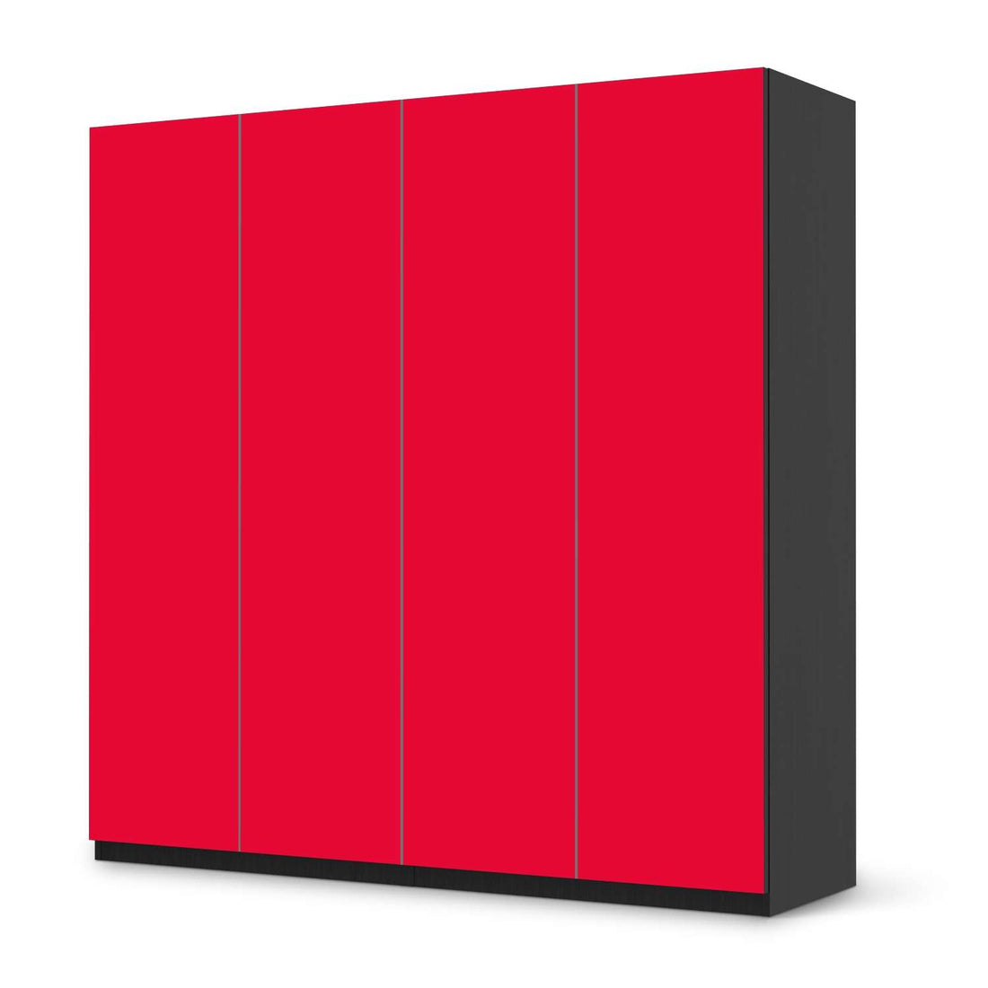 Klebefolie für Schränke Rot Light - IKEA Pax Schrank 201 cm Höhe - 4 Türen - schwarz
