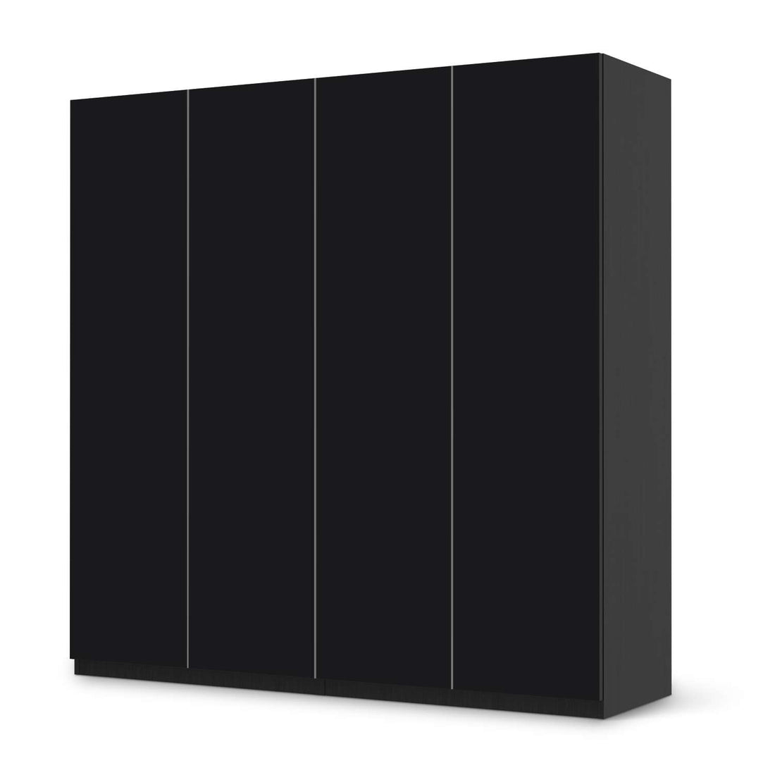 Klebefolie für Schränke Schwarz - IKEA Pax Schrank 201 cm Höhe - 4 Türen - schwarz