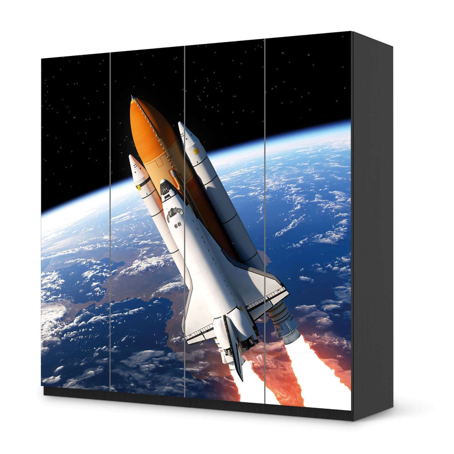 Klebefolie für Schränke Space Traveller - IKEA Pax Schrank 201 cm Höhe - 4 Türen - schwarz