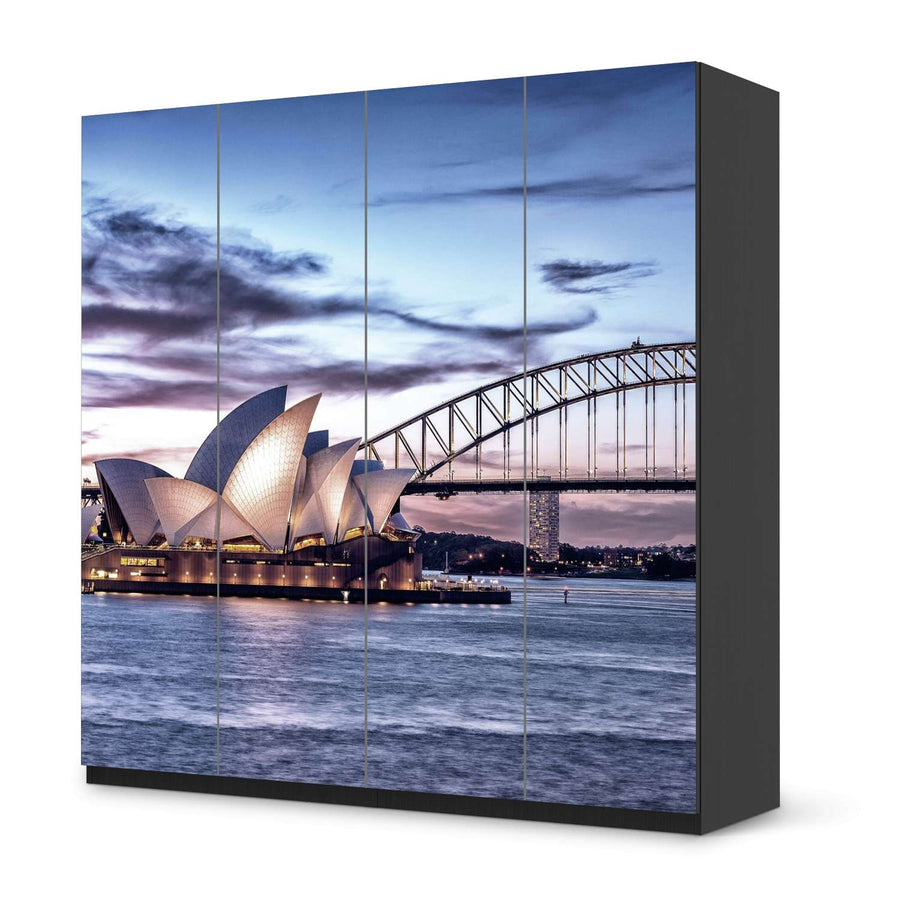 Klebefolie für Schränke Sydney - IKEA Pax Schrank 201 cm Höhe - 4 Türen - schwarz
