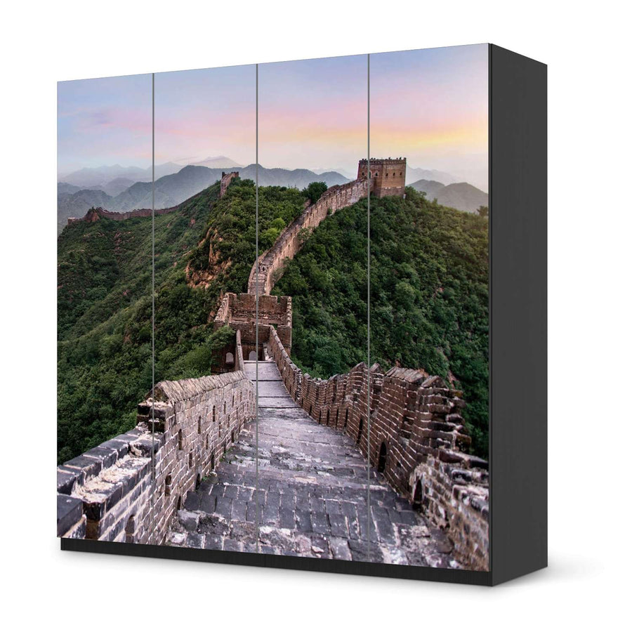 Klebefolie für Schränke The Great Wall - IKEA Pax Schrank 201 cm Höhe - 4 Türen - schwarz