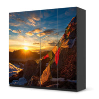 Klebefolie für Schränke Tibet - IKEA Pax Schrank 201 cm Höhe - 4 Türen - schwarz