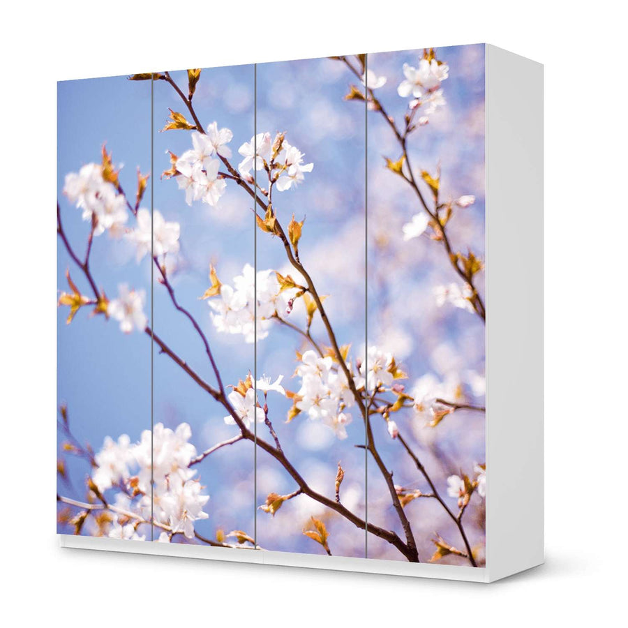 Klebefolie für Schränke Apple Blossoms - IKEA Pax Schrank 201 cm Höhe - 4 Türen - weiss