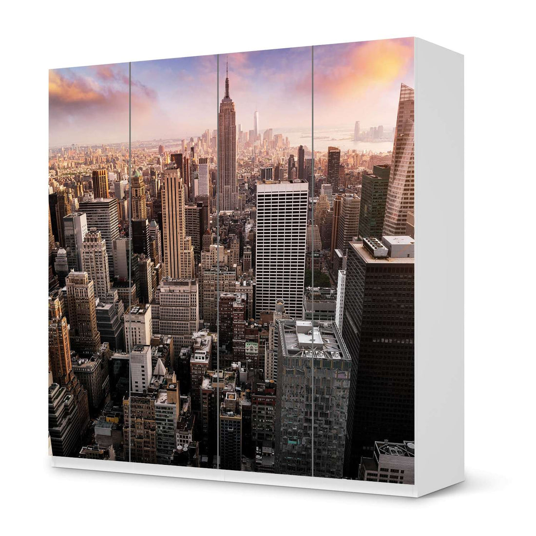 Klebefolie für Schränke Big Apple - IKEA Pax Schrank 201 cm Höhe - 4 Türen - weiss