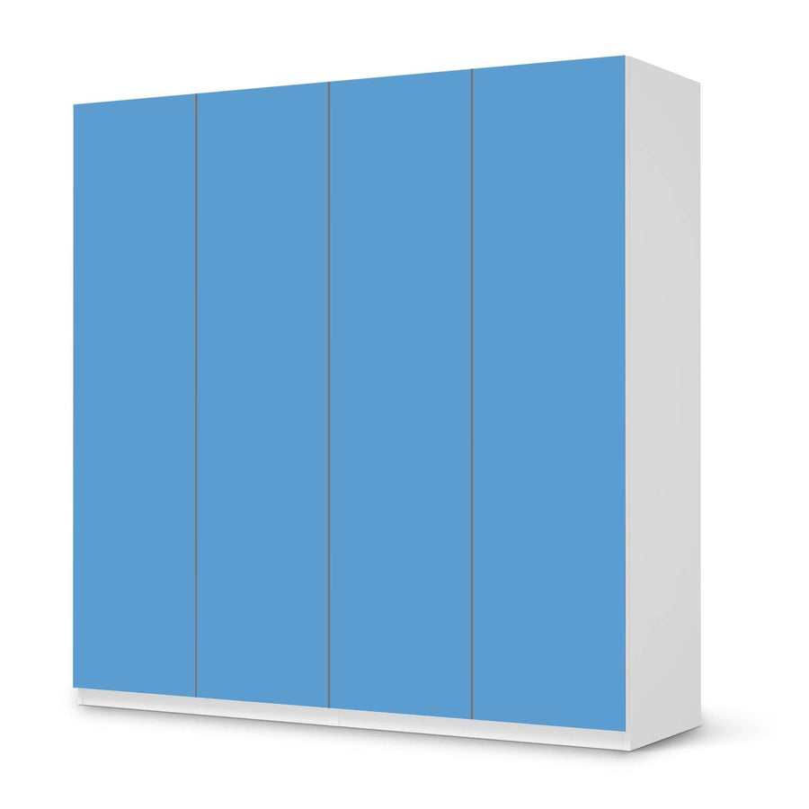 Klebefolie für Schränke Blau Light - IKEA Pax Schrank 201 cm Höhe - 4 Türen - weiss
