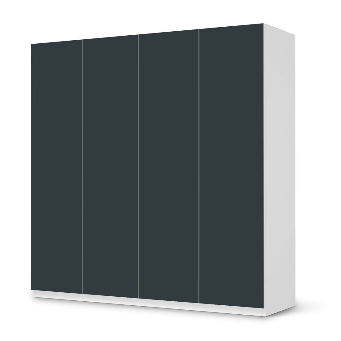 Klebefolie für Schränke Blaugrau Dark - IKEA Pax Schrank 201 cm Höhe - 4 Türen - weiss