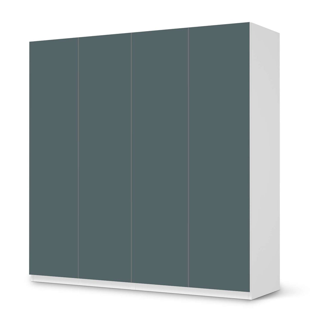 Klebefolie für Schränke Blaugrau Light - IKEA Pax Schrank 201 cm Höhe - 4 Türen - weiss