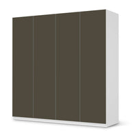 Klebefolie für Schränke Braungrau Dark - IKEA Pax Schrank 201 cm Höhe - 4 Türen - weiss