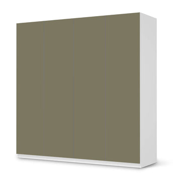 Klebefolie für Schränke Braungrau Light - IKEA Pax Schrank 201 cm Höhe - 4 Türen - weiss