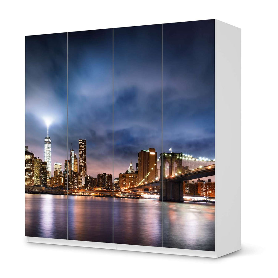 Klebefolie für Schränke Brooklyn Bridge - IKEA Pax Schrank 201 cm Höhe - 4 Türen - weiss