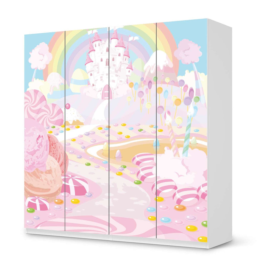 Klebefolie für Schränke Candyland - IKEA Pax Schrank 201 cm Höhe - 4 Türen - weiss