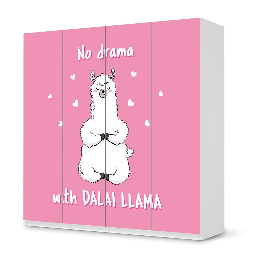 Klebefolie für Schränke Dalai Llama - IKEA Pax Schrank 201 cm Höhe - 4 Türen - weiss