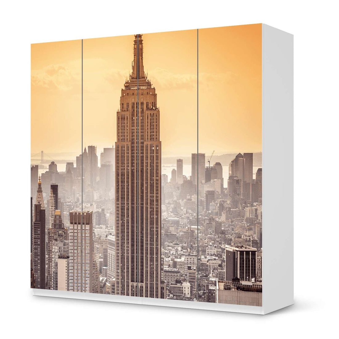 Klebefolie für Schränke Empire State Building - IKEA Pax Schrank 201 cm Höhe - 4 Türen - weiss