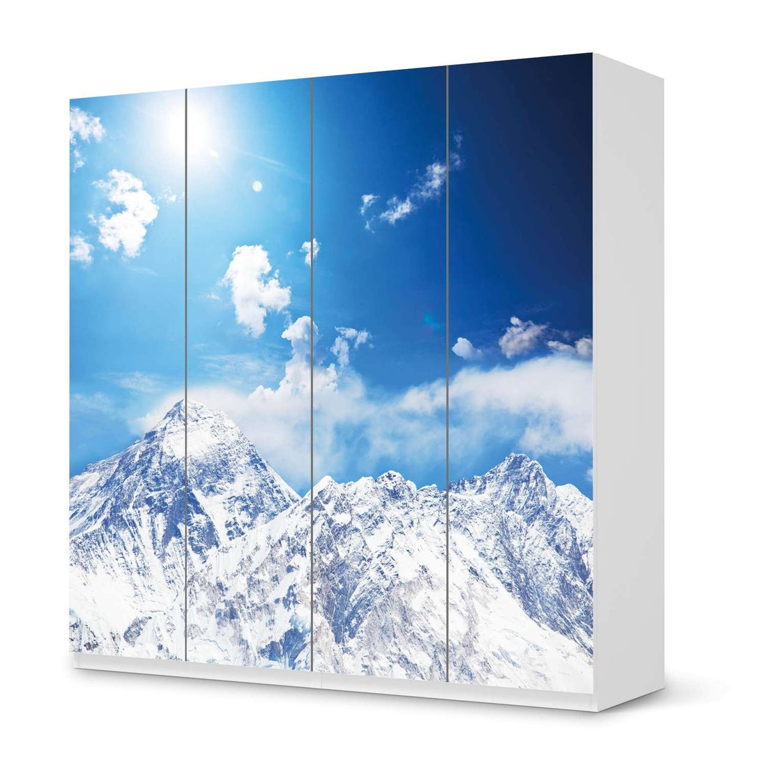 Klebefolie für Schränke Everest - IKEA Pax Schrank 201 cm Höhe - 4 Türen - weiss