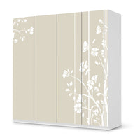 Klebefolie für Schränke Florals Plain 3 - IKEA Pax Schrank 201 cm Höhe - 4 Türen - weiss