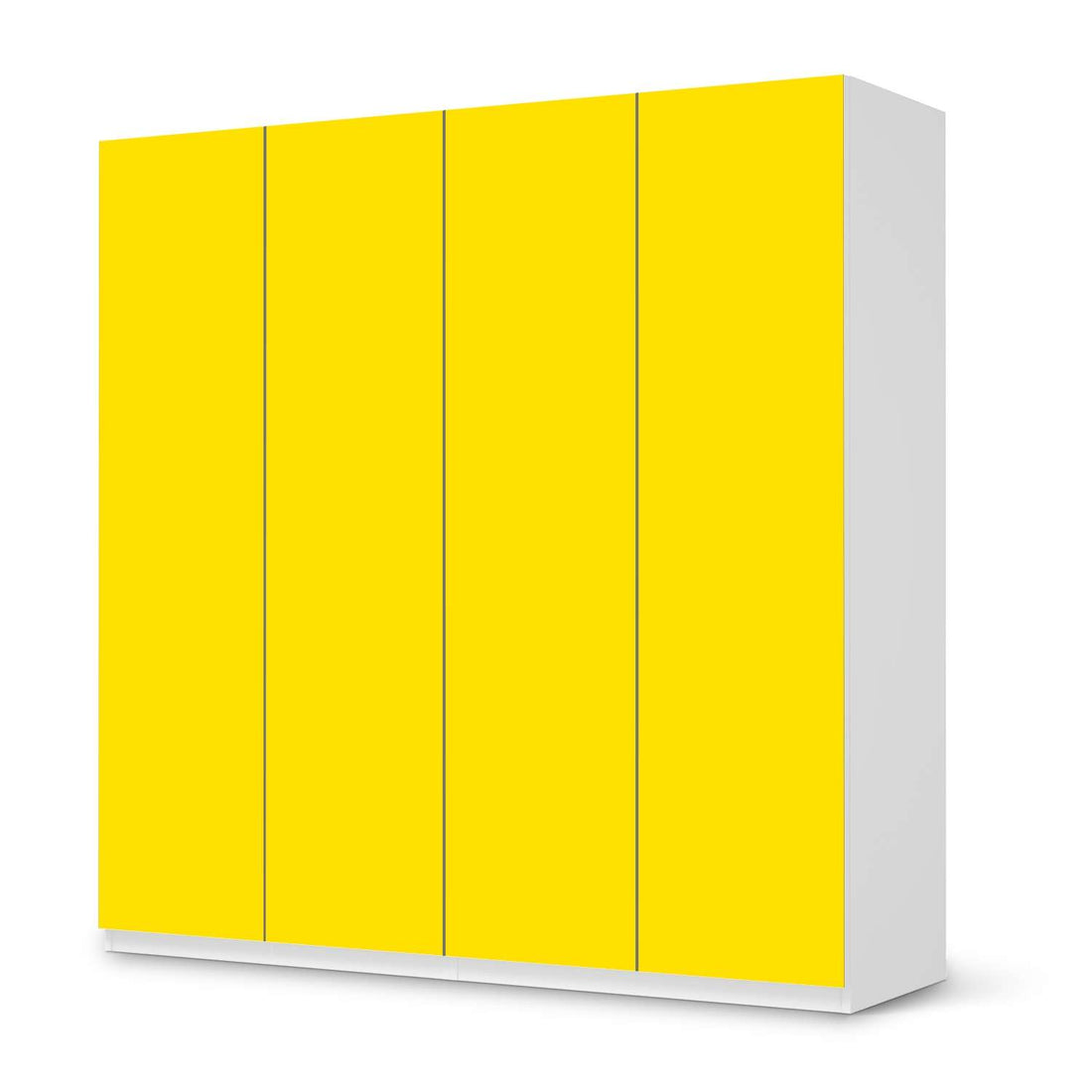 Klebefolie für Schränke Gelb Dark - IKEA Pax Schrank 201 cm Höhe - 4 Türen - weiss
