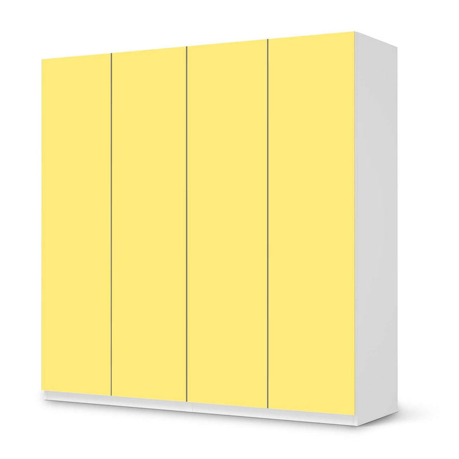 Klebefolie für Schränke Gelb Light - IKEA Pax Schrank 201 cm Höhe - 4 Türen - weiss