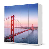 Klebefolie für Schränke Golden Gate - IKEA Pax Schrank 201 cm Höhe - 4 Türen - weiss