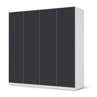 Klebefolie für Schränke Grau Dark - IKEA Pax Schrank 201 cm Höhe - 4 Türen - weiss