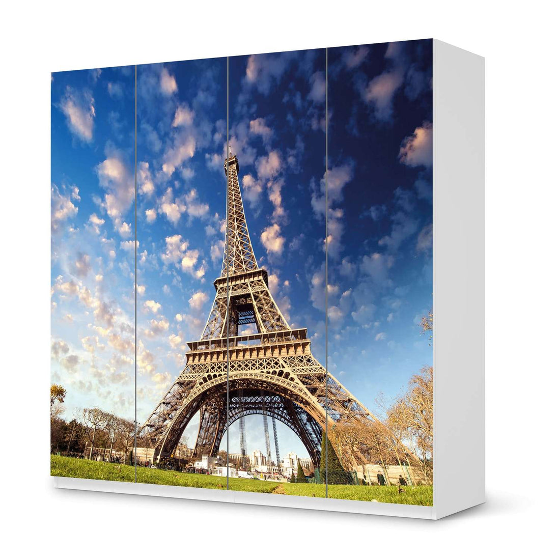Klebefolie für Schränke La Tour Eiffel - IKEA Pax Schrank 201 cm Höhe - 4 Türen - weiss