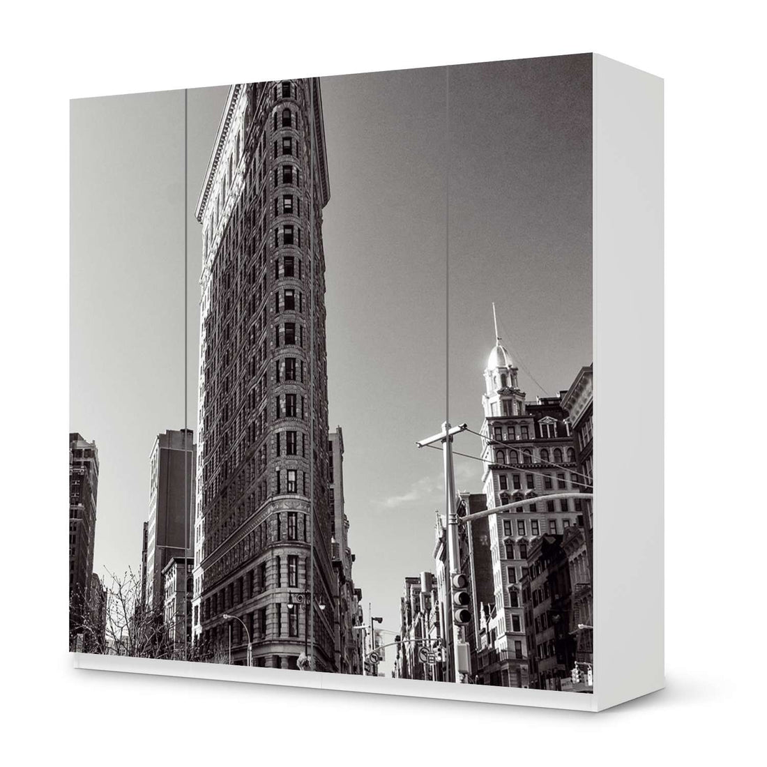 Klebefolie für Schränke Manhattan - IKEA Pax Schrank 201 cm Höhe - 4 Türen - weiss