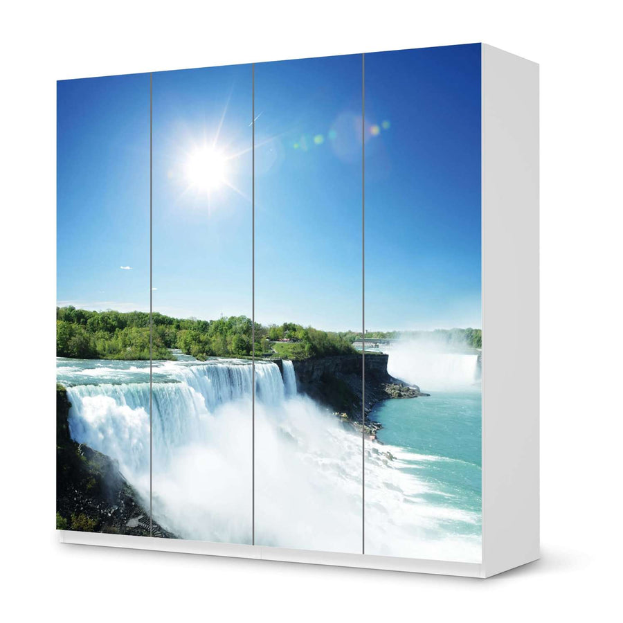 Klebefolie für Schränke Niagara Falls - IKEA Pax Schrank 201 cm Höhe - 4 Türen - weiss