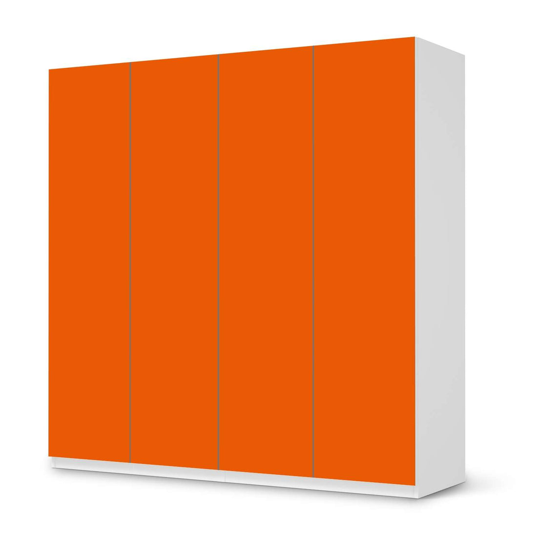 Klebefolie für Schränke Orange Dark - IKEA Pax Schrank 201 cm Höhe - 4 Türen - weiss