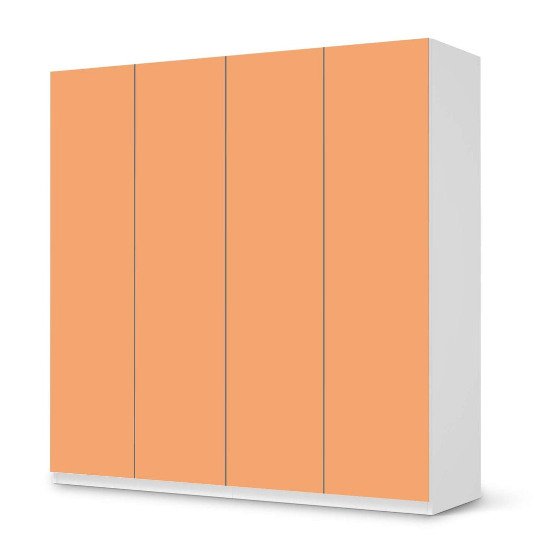 Klebefolie für Schränke Orange Light - IKEA Pax Schrank 201 cm Höhe - 4 Türen - weiss