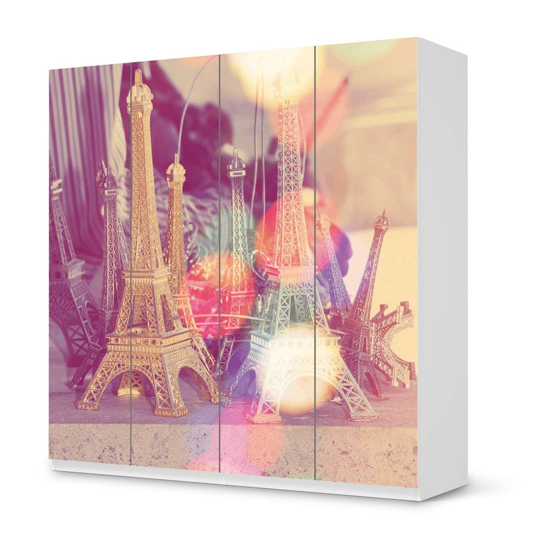 Klebefolie für Schränke Paris - IKEA Pax Schrank 201 cm Höhe - 4 Türen - weiss