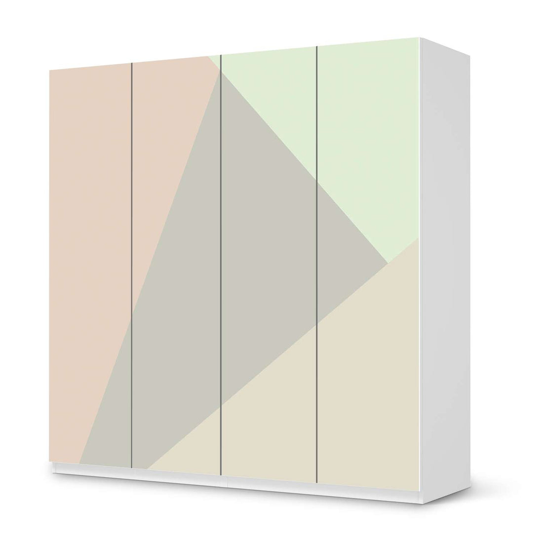 Klebefolie für Schränke Pastell Geometrik - IKEA Pax Schrank 201 cm Höhe - 4 Türen - weiss