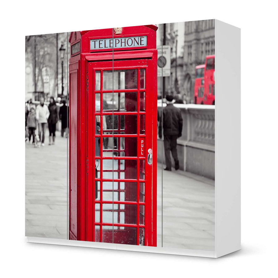 Klebefolie für Schränke Phone Box - IKEA Pax Schrank 201 cm Höhe - 4 Türen - weiss