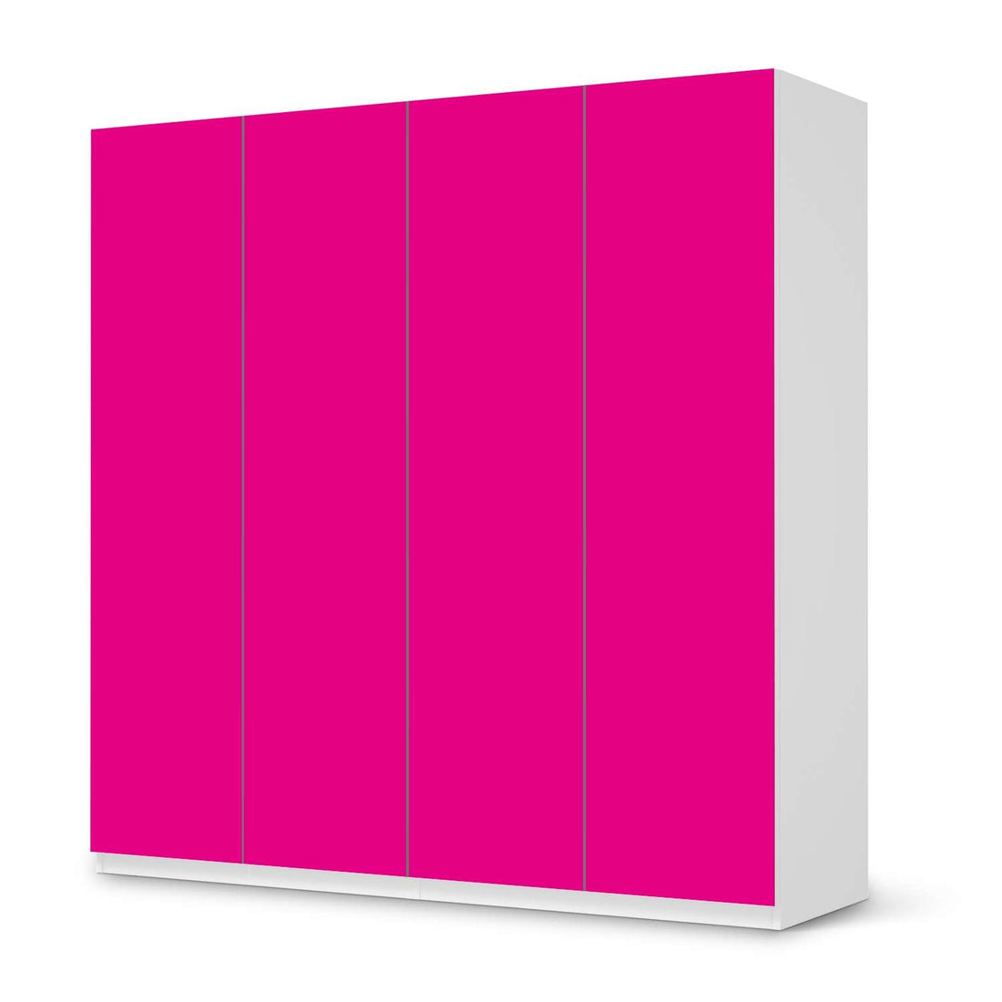 Klebefolie für Schränke Pink Dark - IKEA Pax Schrank 201 cm Höhe - 4 Türen - weiss