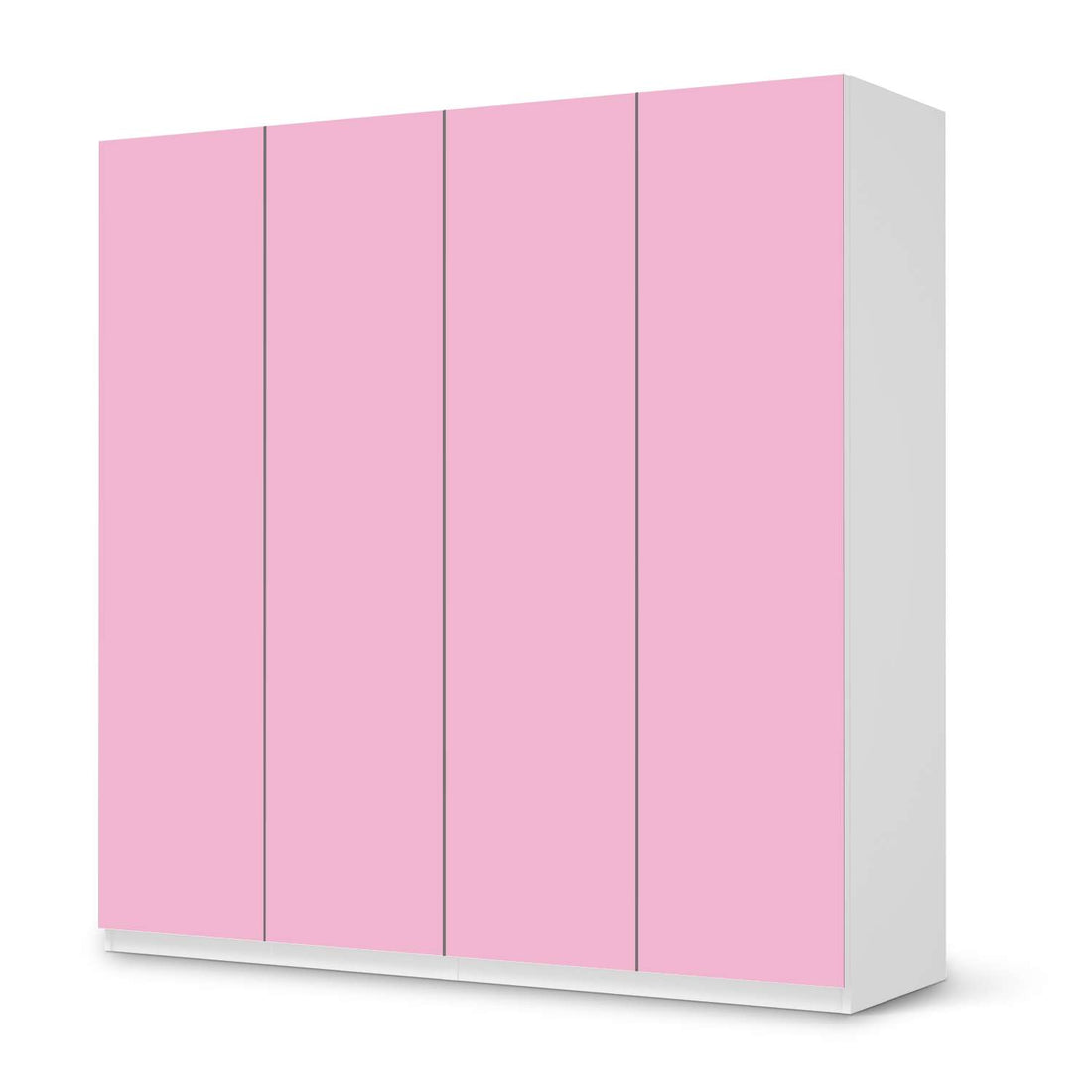 Klebefolie für Schränke Pink Light - IKEA Pax Schrank 201 cm Höhe - 4 Türen - weiss