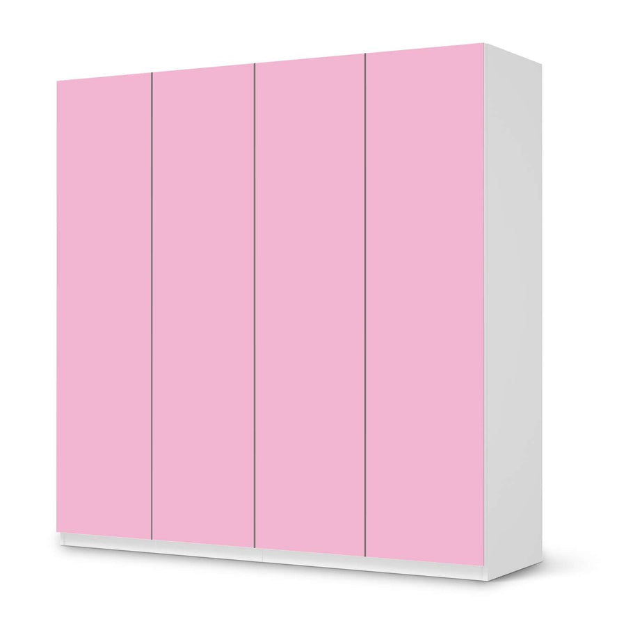Klebefolie für Schränke Pink Light - IKEA Pax Schrank 201 cm Höhe - 4 Türen - weiss