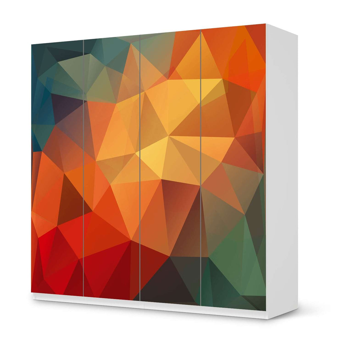 Klebefolie für Schränke Polygon - IKEA Pax Schrank 201 cm Höhe - 4 Türen - weiss