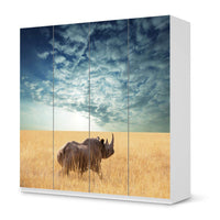 Klebefolie für Schränke Rhino - IKEA Pax Schrank 201 cm Höhe - 4 Türen - weiss